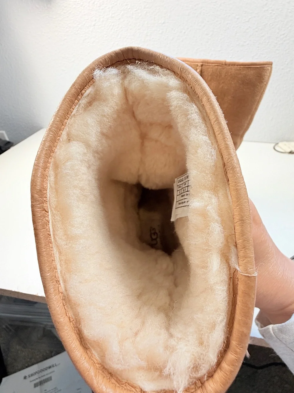 UGG Waterproof Sheepskin Boots Chestnut Suede Winter Snow Boots Womens US 8